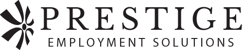 The logo features a stylized symbol on the left, alongside the words "Prestige Employment Solutions," seamlessly embodying the essence of innovative employment solutions.